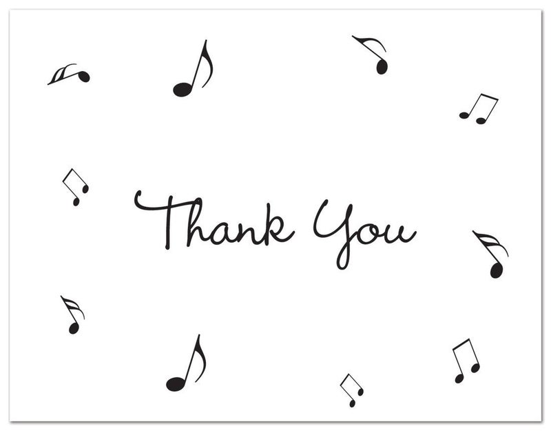 MyExpression.com 50 Music Notes Thank You Cards (Black) - Image 3
